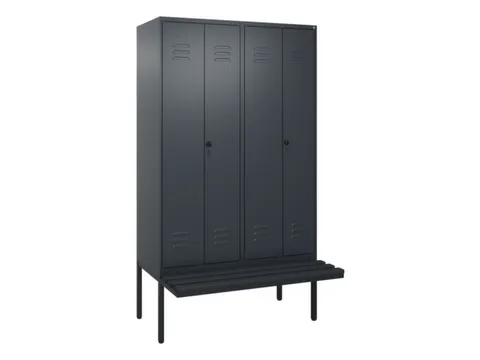 PBM-locker met bank,HxBxD 2120x1200x815mm,4vak,vak B 300mm