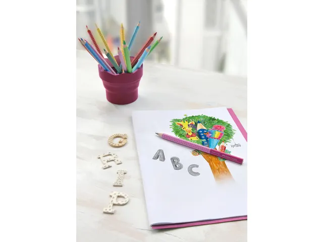 Set de 2 crayons Faber-Castell Jumbo Grip en blister Grip. Crayons gra
