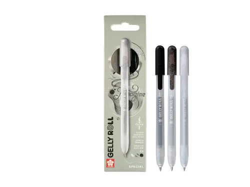 Gelschrijver Sakura Gelly Roll Special 08 klikfunctie set à 3 kleuren