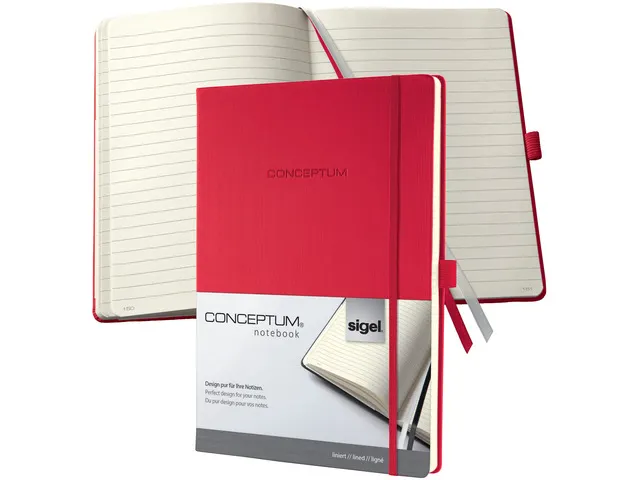 Carnet de note Sigel Conceptum A4 hardcover ligné rouge