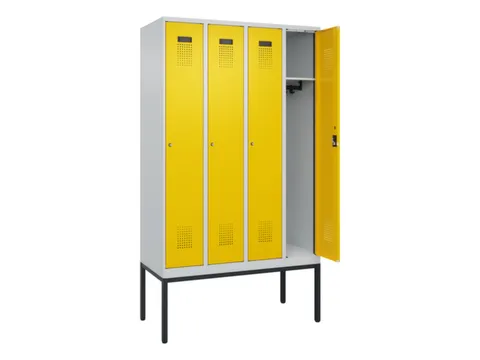 locker,HxBxD 2120x1200x500mm,4vak,vak B 300mm,cil.-slot,voetonderstel