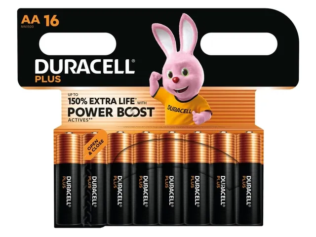 Batterij Duracell Plus Powerboost AA 16 stuks