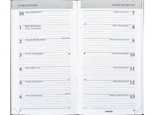Agenda 2027 Brepols Breplan Genova 7dagen/1pagina zwart