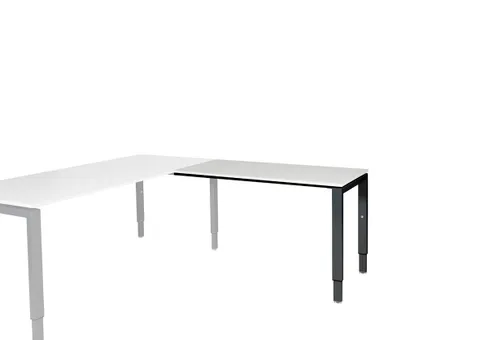 Domino Aanbouw Hoogte Verstelbaar 1200x600mm Wit 25mm Zwart