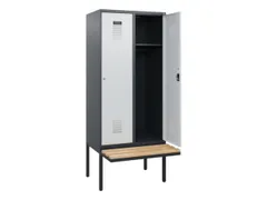 locker met bank,HxBxD 1950x800x815mm,2vak,vak B 400mm,cilinderslot