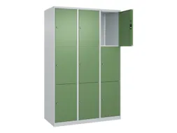 lockerkast,HxBxD 1850x1200x500mm,3x3vakken,vak B 400mm,cil.-slot