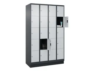 lockerkast,HxBxD 1950x1200x500mm,4x5vakken,vak B 300mm,cil.-slot - 1