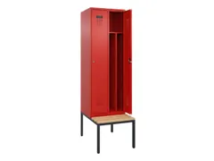 locker met bank,voor scheiding van kleding,HxBxD 2120x600x815mm,2vak