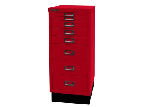 kantoor-ladekast HxBxD 670x279x380mm 8 laden romp kardinaalrood staal
