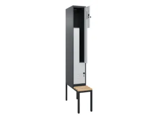 Z-garderobekast,HxBxD 2120x300x815mm,2vak,vak B 300mm,draaigrendel - 2
