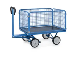 Handtrekwagens 6433v 700kg 1200x800mm Draadgaas Massief Rubber