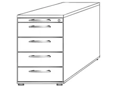 Stationaire Ladeblokken 720X430X800Mm 5Laden Mat.-Lade Onyxgrijs