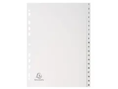 Tab. gerecycled PP A 4 bedrukt 1-20 grijs