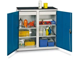 Draaideurkast Hxbxd 1000x500x500mm 2laden 4legborden Ral5010 - 2