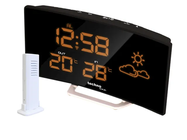 Weerstation Technoline WS 6832 196x106x39mm zwart/zilver gebogen LED d