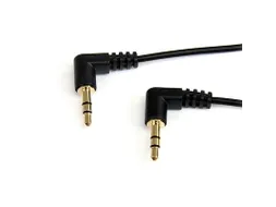 30cm 3,5mm Slim Haakse Stereo Audiokabel M/M zwart