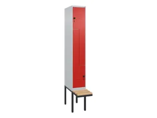 Z-garderobekast,HxBxD 2120x300x815mm,2vak,vak B 300mm,draaigrendel - 1