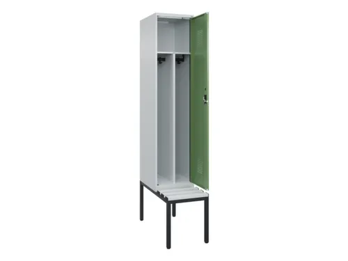 locker met bank,voor scheiding van kleding,HxBxD 2120x400x815mm,1vak