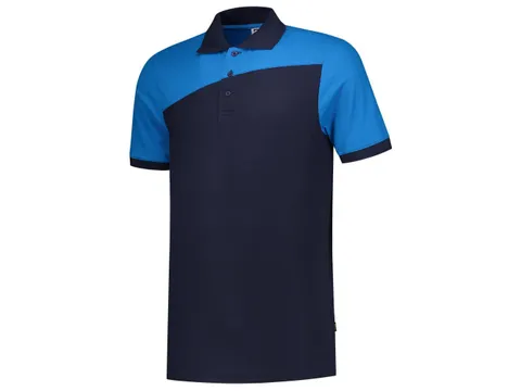 Tricorp Bicolor naden 202006 polo, marine/lichtblauw, maat S, per stuk