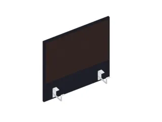 baliepaneel,v. bureau,aanbouw links,B 600mm,CC-zwart,BN2036-bruin - 1