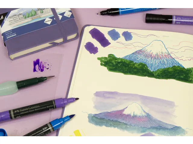 Schetsboek Kangaro A5 heather purple PU HC 80 vel 140gr roomwit met el