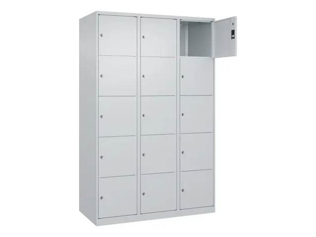 lockerkast,HxBxD 1850x1200x500mm,3x5vakken,vak B 400mm,cil.-slot