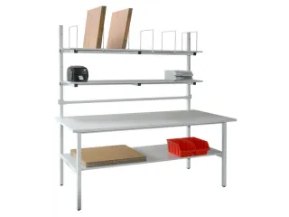 legbord,v. paktafel,BxD 1880x680mm,v. B 2000mm,pressboard,lichtgrijs - 2