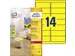 Etiket Avery L7263Y-25 99.1x38.1mm neon geel 350 stuks