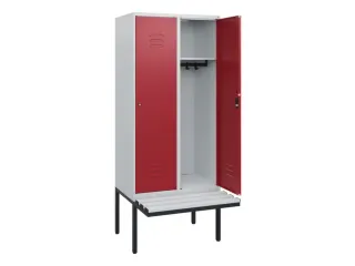 locker met bank,HxBxD 1950x800x815mm,2vak,vak B 400mm,cil.-slot - 2