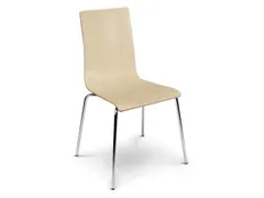 Houten Kuipstoel Frame V. Staalbuis Zitschaal Laminaat Esdoorn 4 Stuks