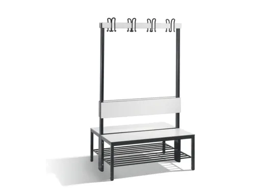 omkleedbank,HxLxD 1650x1000x760mm,HPL wit,frame staal RAL7021