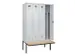 locker met bank,voor scheiding van kleding,HxBxD 2120x1200x815mm,4vak