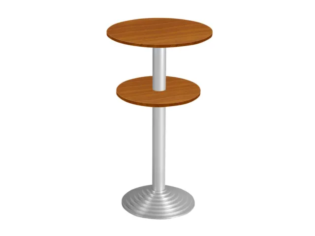 statafel,HxØ 1100x600mm,rond,schotelvoet aluminium-zilver