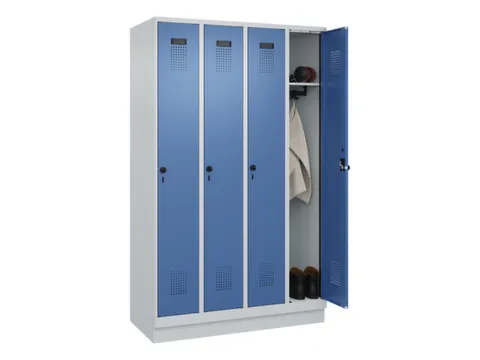 locker,HxBxD 1950x1200x500mm,4vak,vak B 300mm,draaigrendel,sokkel