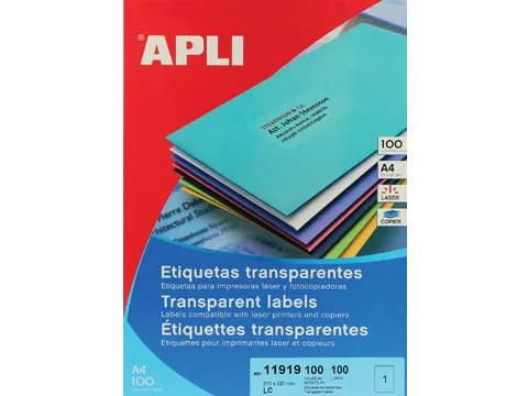 Transparante Etiket A4 210x297mm