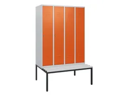 locker met bank,HxBxD 1950x1200x815mm,4vak,vak B 300mm,cil.-slot