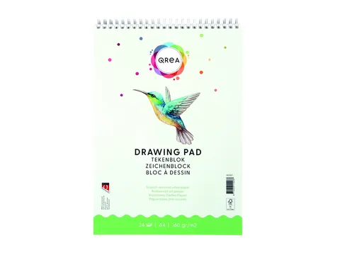 Tekenblok Qrea A4 24 vel 160gr spiraal