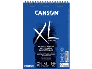 Mixed mediapapier Canson XL Textured Mixed Media 15vel 300gr A5 wit - 1