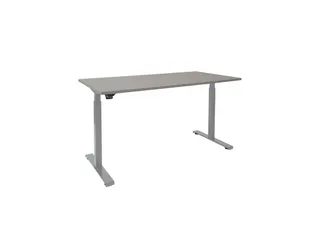 Elektrisch Verstelbaar Bureau Licht grijs 2 Motoren 160x80cm Frame Alu - 1