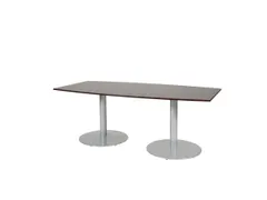 Linesto Vergadertafel Vaste Hoogte 200x100 Tonvormig Logan Eiken Alu