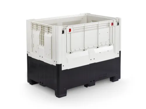 Palletbox,HxLxB 973x1200x800mm,695l,PE,zwart/ivoorkleurig