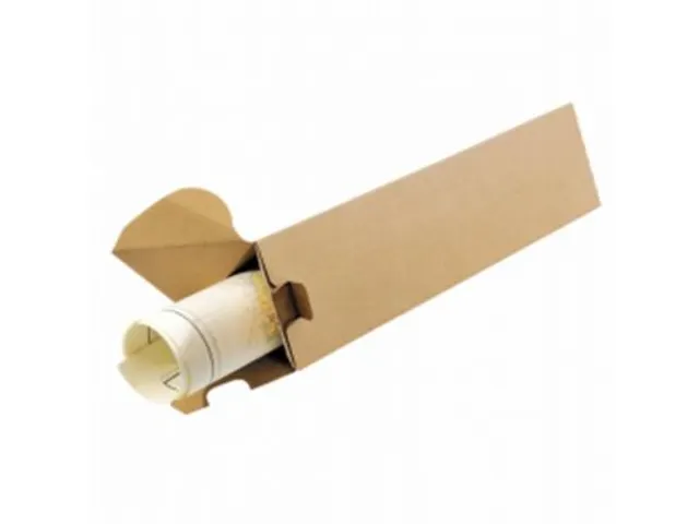 Tube d'expédition triangulaire 700x70mm cannelure simple Brun
