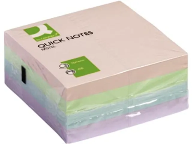Quick Notes Memoblaadjes Pastel 76x76mm Blok 400 Vel Assorti