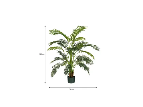 Kunstplant Mica Areca palm in pot groen 120x140cm