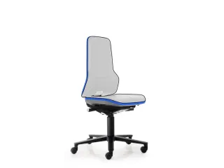 Modulaire Draaistoel 450-620mmx470mm Blauw Voetkruis Zwart Wielen - 1
