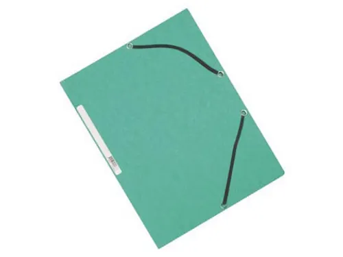 Elastomap A4 Met 3 Kleppen Karton Groen Voor 200 Vel Pak 10 Stuks