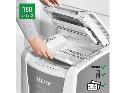 Papiervernietiger Leitz IQ Auto+ Office 150 P-5 snippers 2x15mm