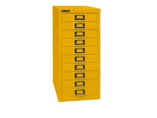 kantoor-ladekast HxBxD 590x279x380mm 10 laden romp + front geel staal - 4