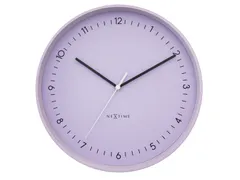Wandklok NeXtime Berlin L 40cm lavendel aluminium