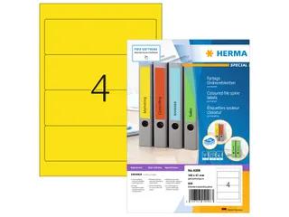 Herma 4296 Rugetiket 192x61mm Geel permanent klevend 400 stuks - 1